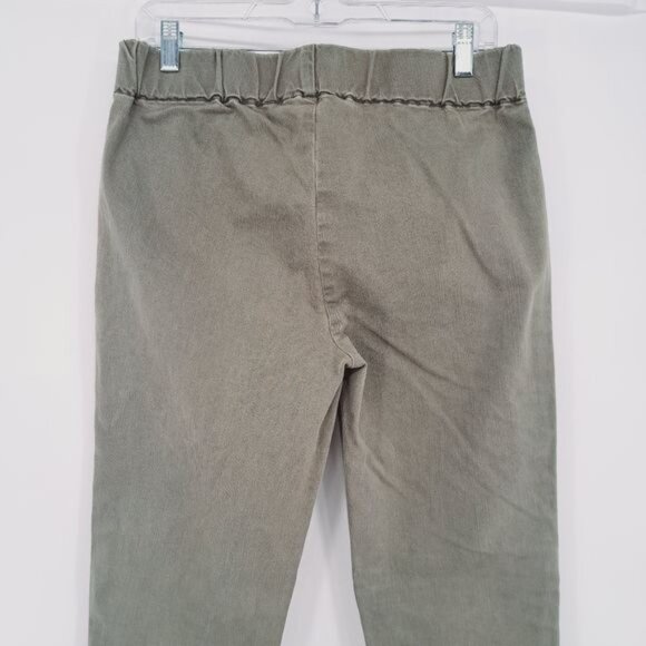 Soft Surroundings Metro Denim Snap Ankle Army Green Pants - Picture 4 of 8